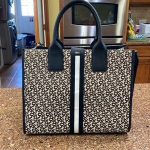 DKNY Signature Tote with Black and White Accents